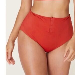 Andie’s High-Waisted Red Bikini Bottoms